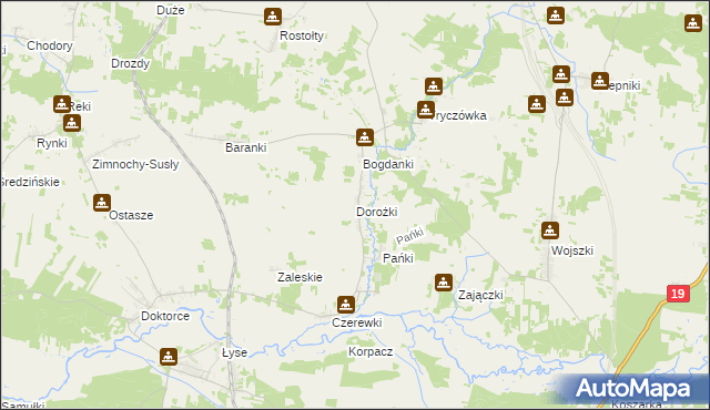 mapa Dorożki, Dorożki na mapie Targeo