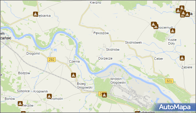 mapa Dorzecze, Dorzecze na mapie Targeo