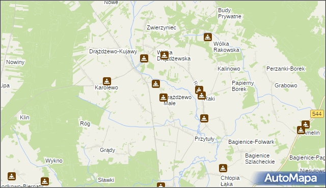 mapa Drążdżewo Małe, Drążdżewo Małe na mapie Targeo