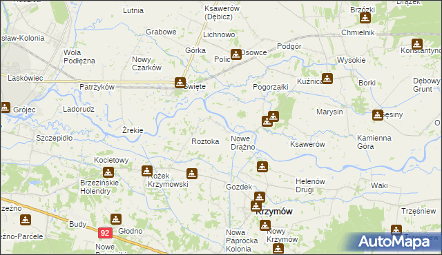 mapa Drążno-Holendry, Drążno-Holendry na mapie Targeo
