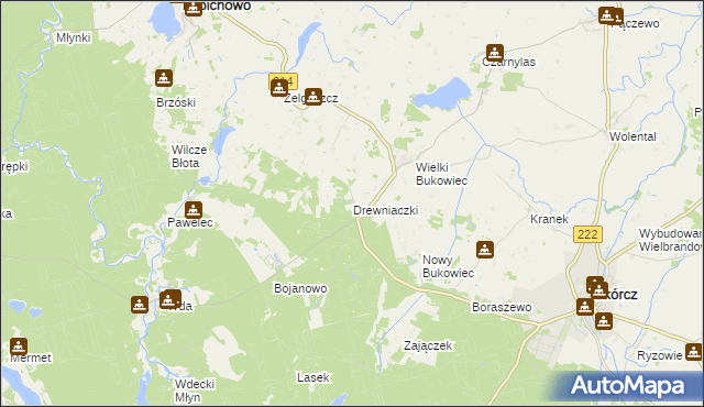 mapa Drewniaczki, Drewniaczki na mapie Targeo