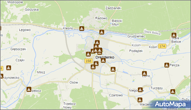 mapa Drezdenko, Drezdenko na mapie Targeo