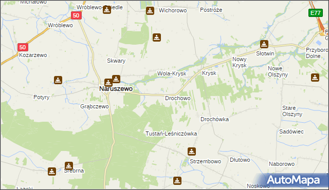mapa Drochowo, Drochowo na mapie Targeo