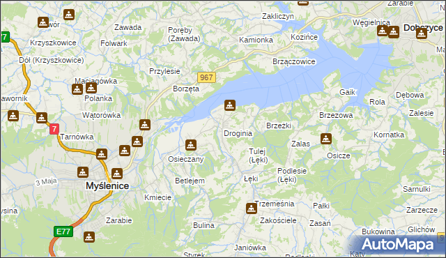 mapa Droginia, Droginia na mapie Targeo
