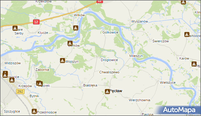 mapa Droglowice, Droglowice na mapie Targeo