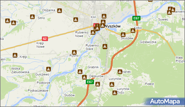 mapa Drogoszewo gmina Wyszków, Drogoszewo gmina Wyszków na mapie Targeo