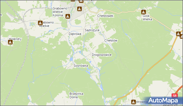 mapa Drogoszowice, Drogoszowice na mapie Targeo