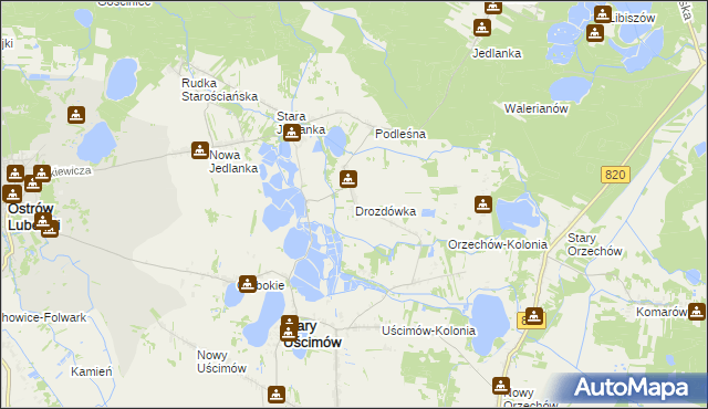mapa Drozdówka, Drozdówka na mapie Targeo