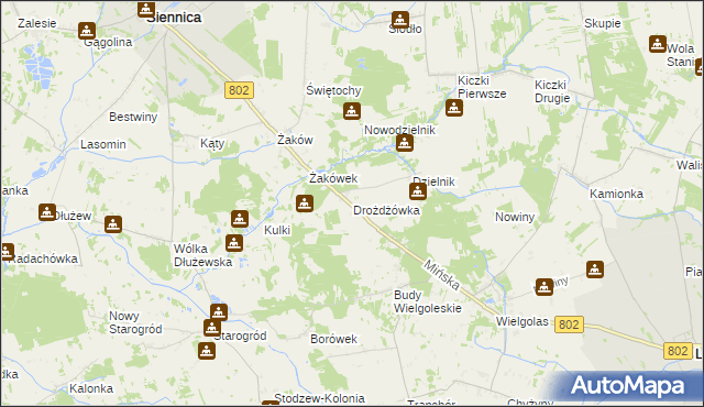 mapa Drożdżówka, Drożdżówka na mapie Targeo