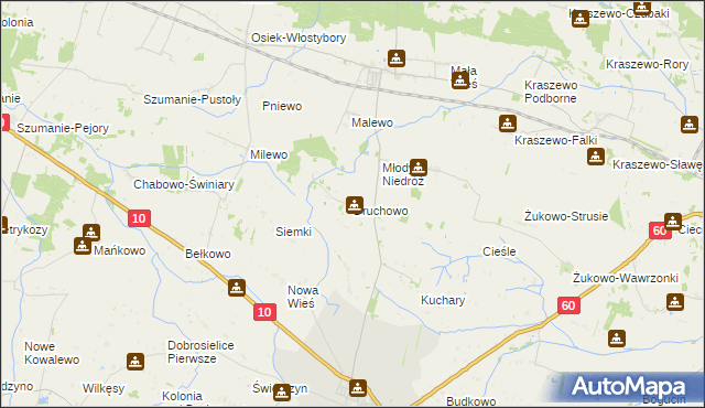 mapa Druchowo, Druchowo na mapie Targeo