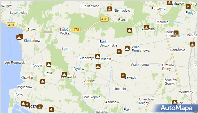 mapa Drużbin, Drużbin na mapie Targeo