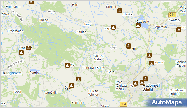 mapa Dulcza Mała, Dulcza Mała na mapie Targeo