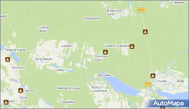 mapa Duninów Duży, Duninów Duży na mapie Targeo