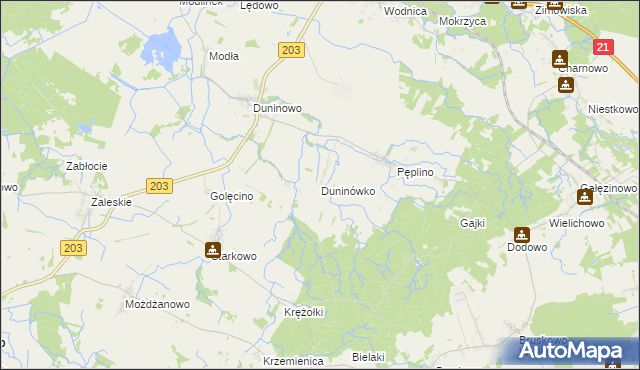 mapa Duninówko, Duninówko na mapie Targeo