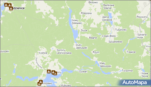 mapa Duży Jabłuszek, Duży Jabłuszek na mapie Targeo