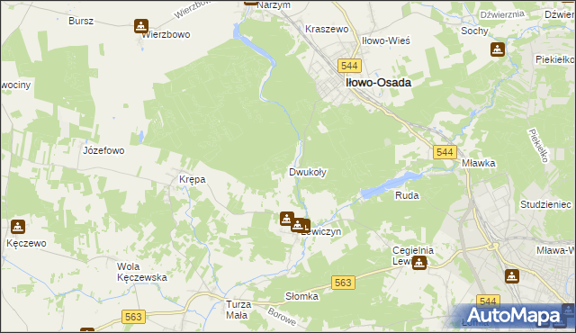 mapa Dwukoły, Dwukoły na mapie Targeo