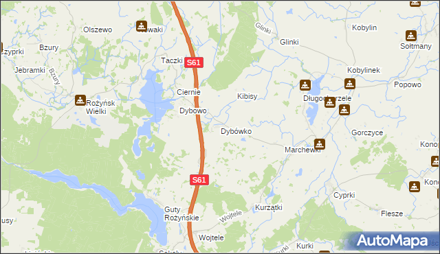mapa Dybówko, Dybówko na mapie Targeo