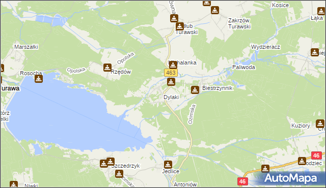 mapa Dylaki, Dylaki na mapie Targeo