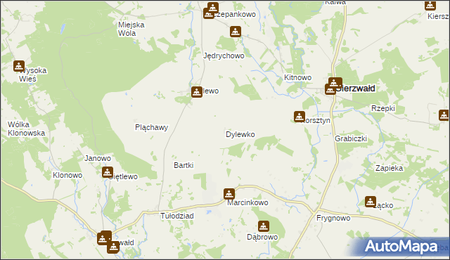 mapa Dylewko, Dylewko na mapie Targeo
