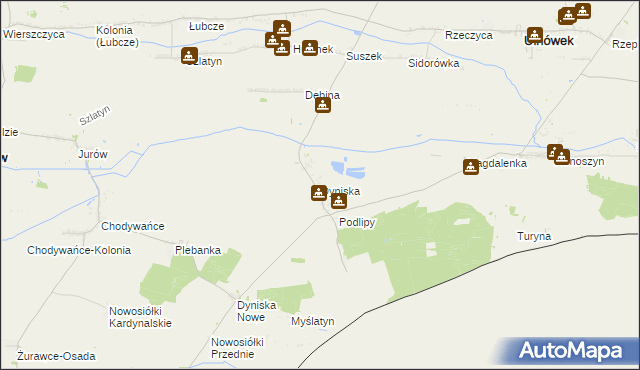 mapa Dyniska, Dyniska na mapie Targeo