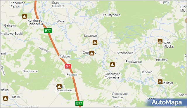 mapa Dziektarzewo, Dziektarzewo na mapie Targeo