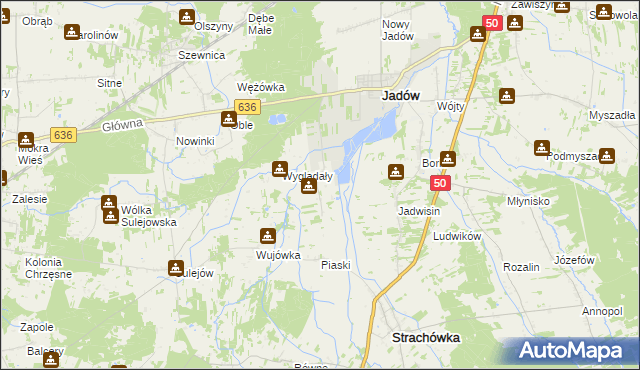 mapa Dzierżanów gmina Jadów, Dzierżanów gmina Jadów na mapie Targeo
