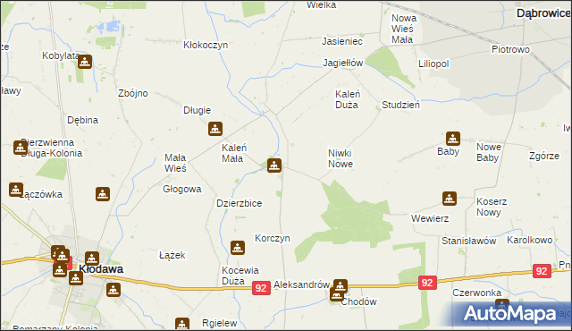 mapa Dzierzbice Osada, Dzierzbice Osada na mapie Targeo