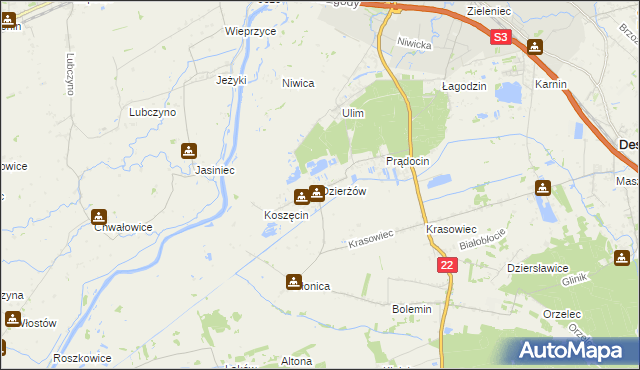 mapa Dzierżów, Dzierżów na mapie Targeo