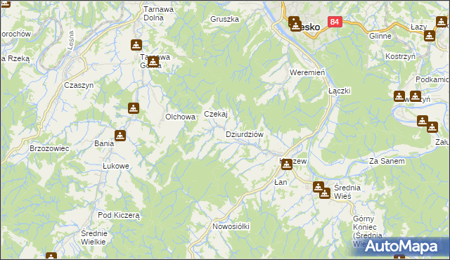 mapa Dziurdziów, Dziurdziów na mapie Targeo