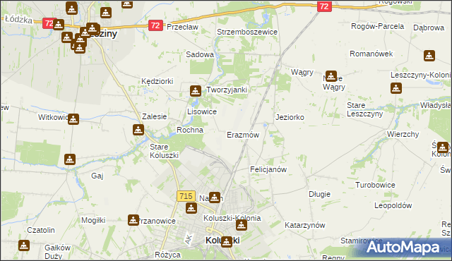 mapa Erazmów, Erazmów na mapie Targeo