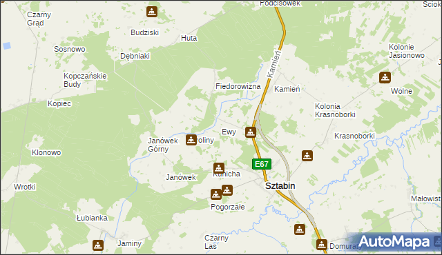 mapa Ewy, Ewy na mapie Targeo