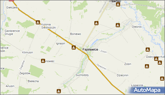 mapa Fajsławice, Fajsławice na mapie Targeo