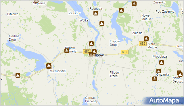 mapa Filipów powiat suwalski, Filipów powiat suwalski na mapie Targeo