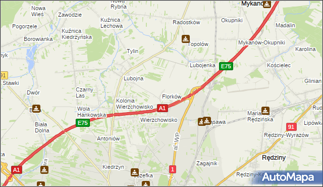mapa Florków, Florków na mapie Targeo