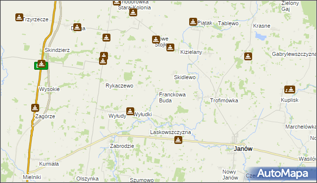 mapa Franckowa Buda, Franckowa Buda na mapie Targeo