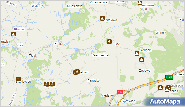 mapa Gać Leśna, Gać Leśna na mapie Targeo