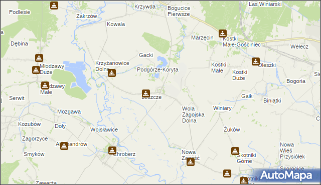 mapa Gacki-Osiedle, Gacki-Osiedle na mapie Targeo