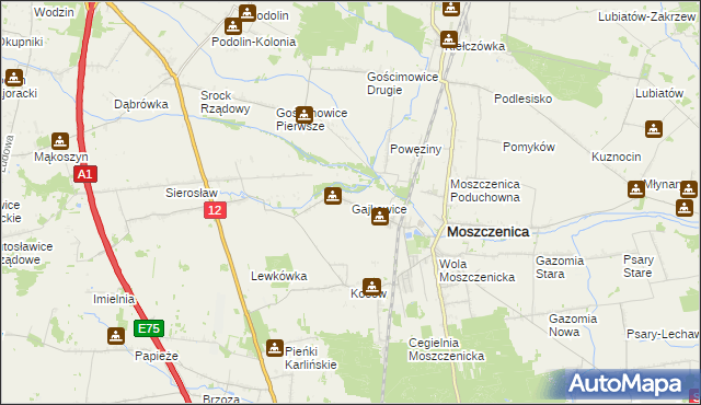 mapa Gajkowice, Gajkowice na mapie Targeo