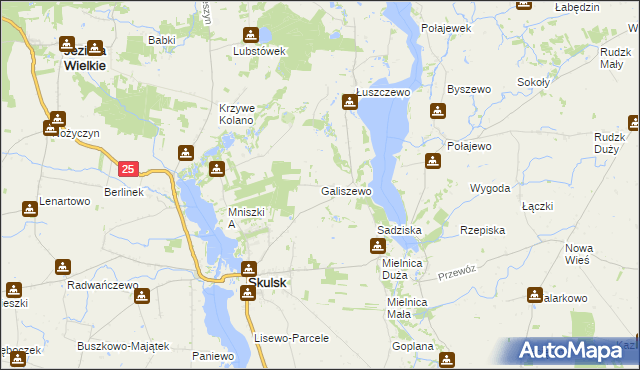 mapa Galiszewo, Galiszewo na mapie Targeo