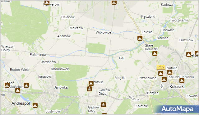 mapa Gałkówek-Parcela, Gałkówek-Parcela na mapie Targeo