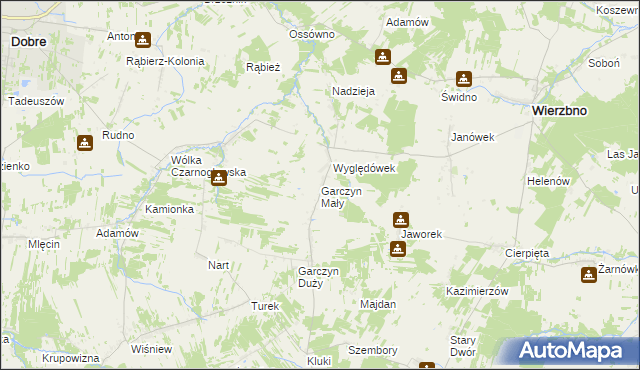 mapa Garczyn Mały, Garczyn Mały na mapie Targeo