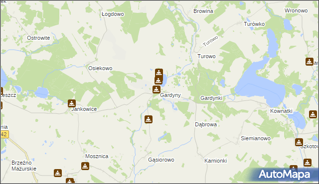 mapa Gardyny, Gardyny na mapie Targeo