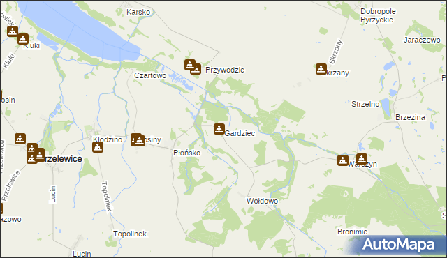 mapa Gardziec, Gardziec na mapie Targeo
