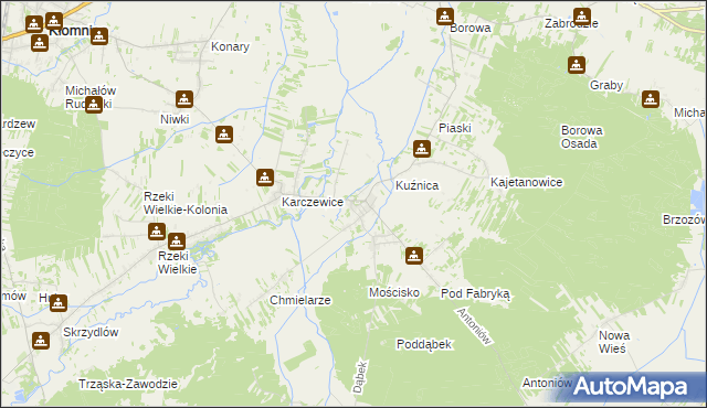 mapa Garnek gmina Kłomnice, Garnek gmina Kłomnice na mapie Targeo