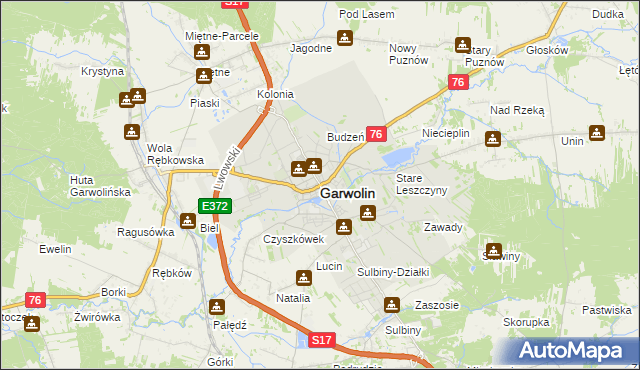 mapa Garwolin, Garwolin na mapie Targeo