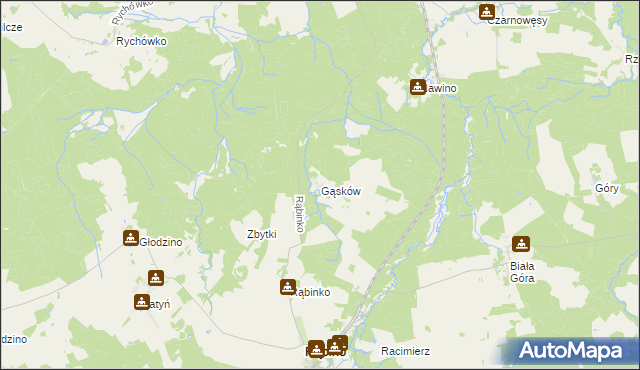 mapa Gąsków, Gąsków na mapie Targeo