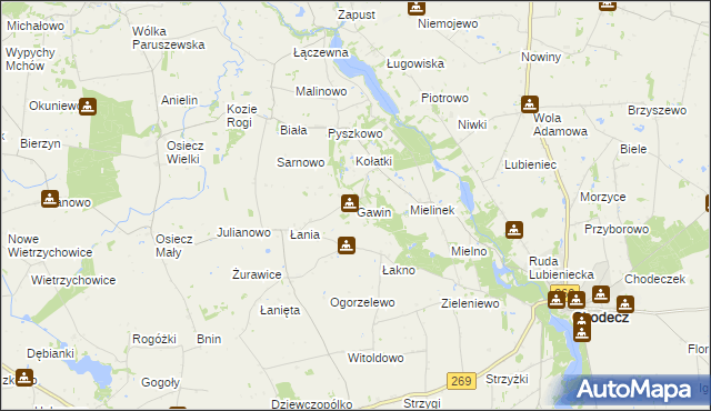 mapa Gawin, Gawin na mapie Targeo