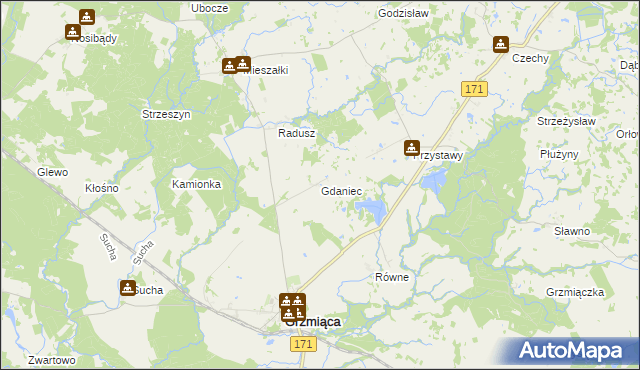mapa Gdaniec, Gdaniec na mapie Targeo