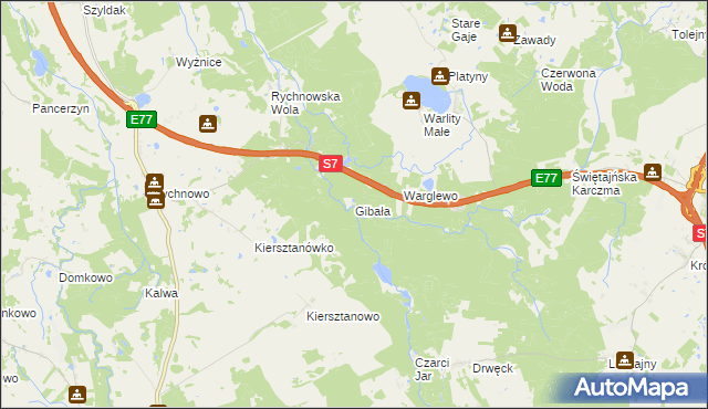 mapa Gibała, Gibała na mapie Targeo