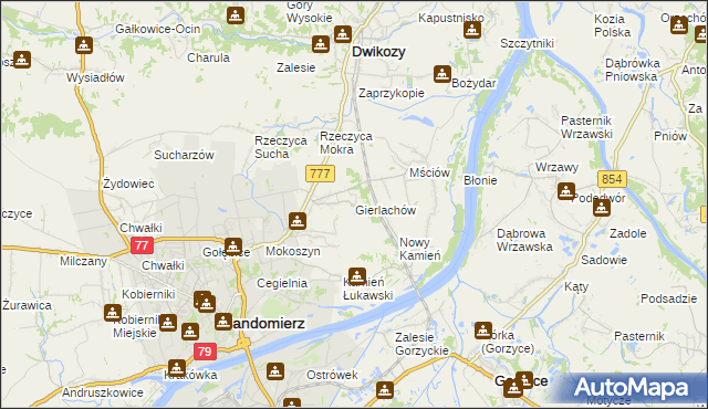 mapa Gierlachów, Gierlachów na mapie Targeo